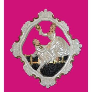 SALE 1940 French Provencial Chalkware Market Farmhouse Renaissance Tuscan